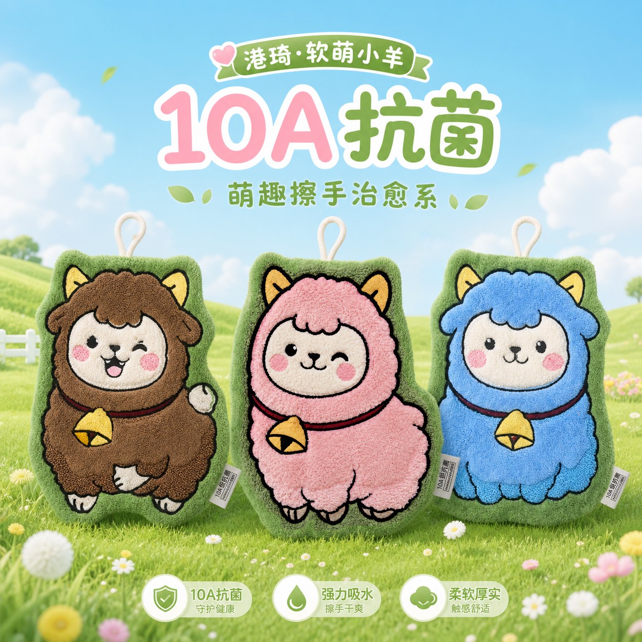 港琦软萌小羊擦手巾【版权产品】