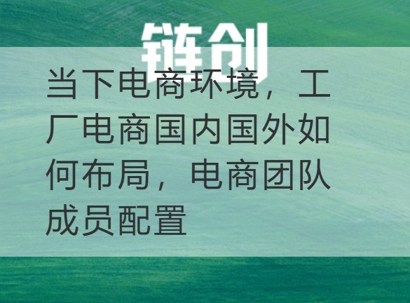 永和当下电商环境，工厂电商国内国外如何布局，电商团队成员配置